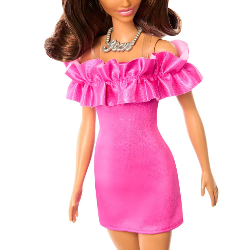 Barbie Fashionista Ruffled Pink Dress Puppe termékfotó