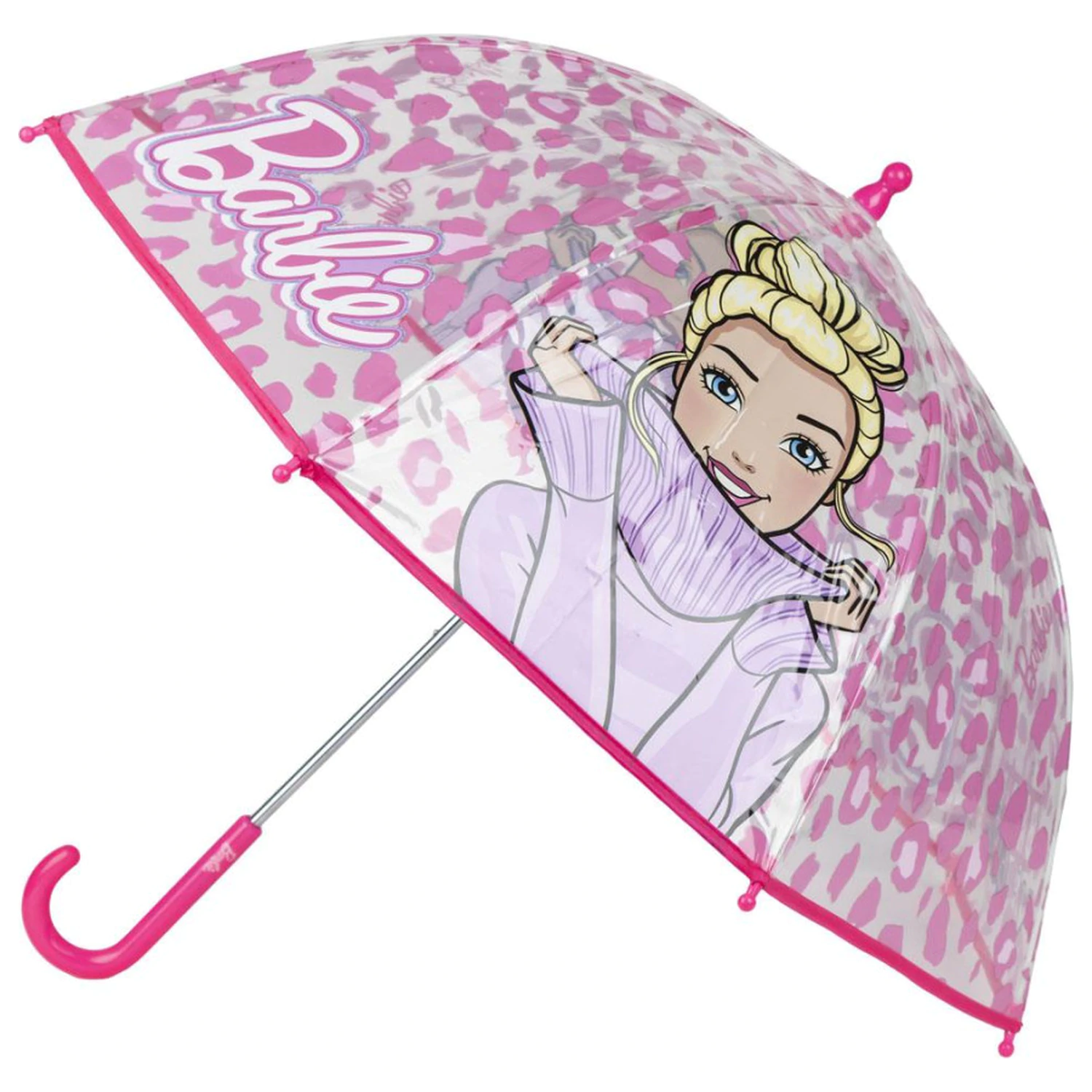 Barbie Glam Kinder durchsichtiger Regenschirm Ø71 cm Produktfoto