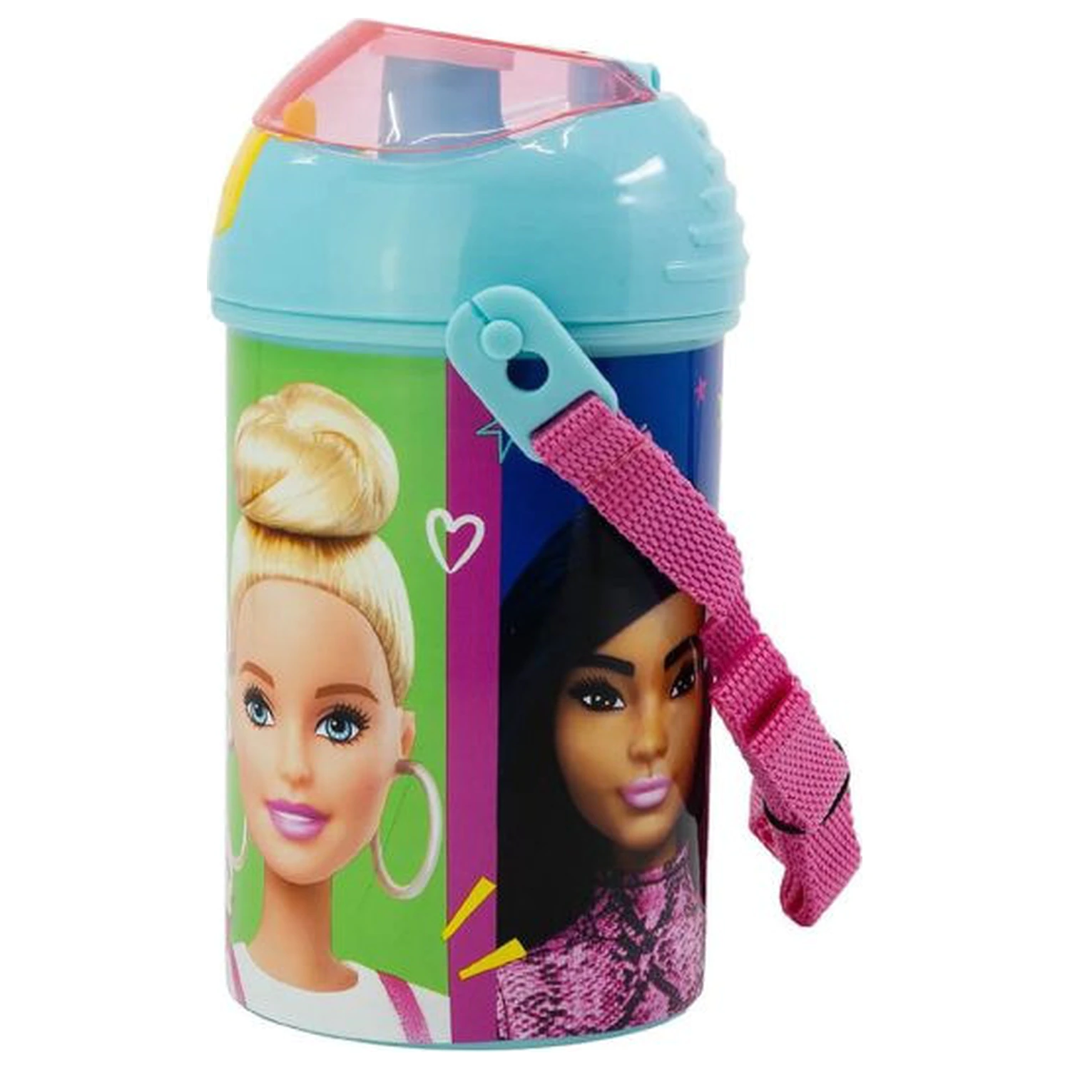 Barbie Happy Thoughts Kunststoff Trinkflasche mit Haken 450 ml Produktfoto