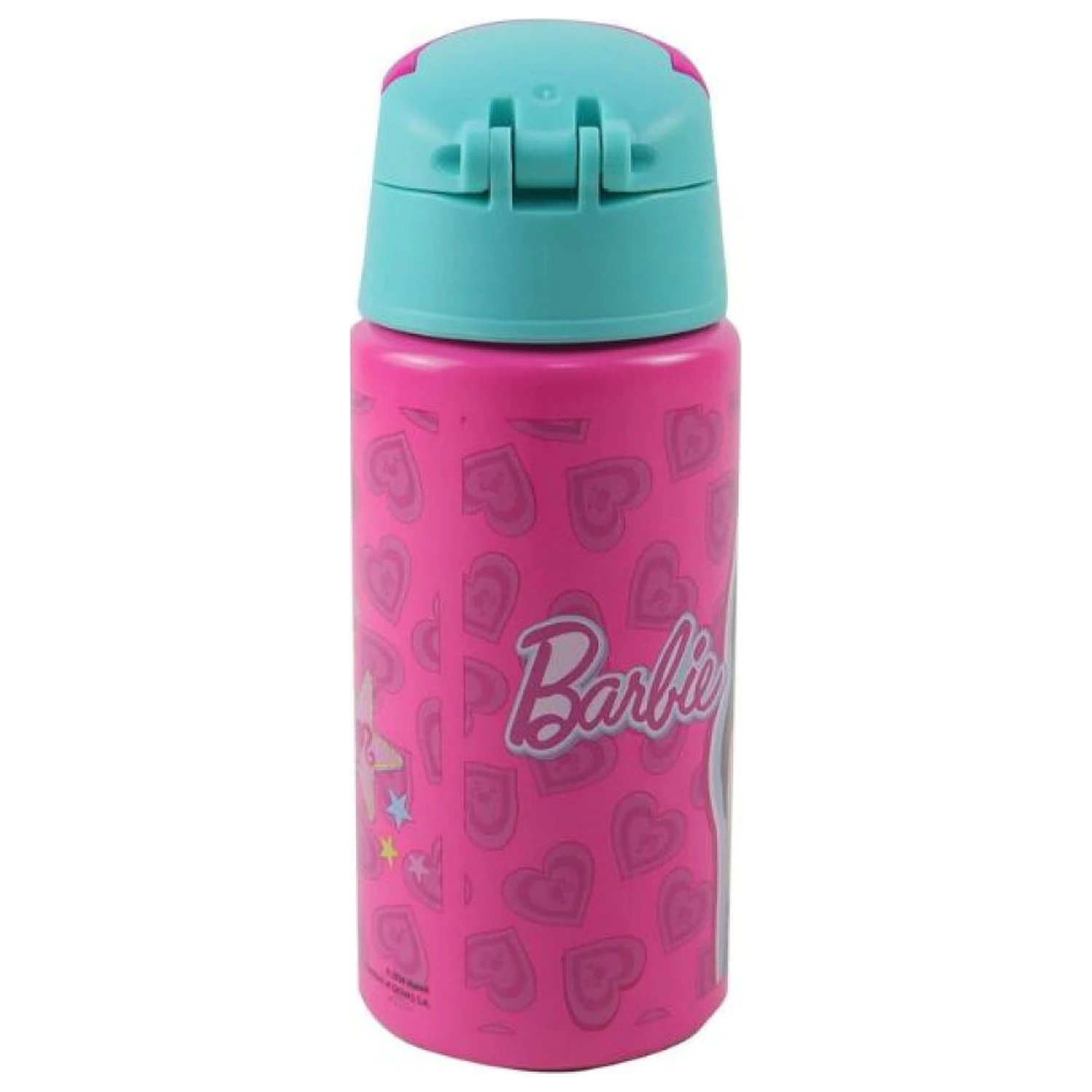 Barbie Love Aluminium-Strohhalm Trinkflasche mit Haken 500 ml Produktfoto
