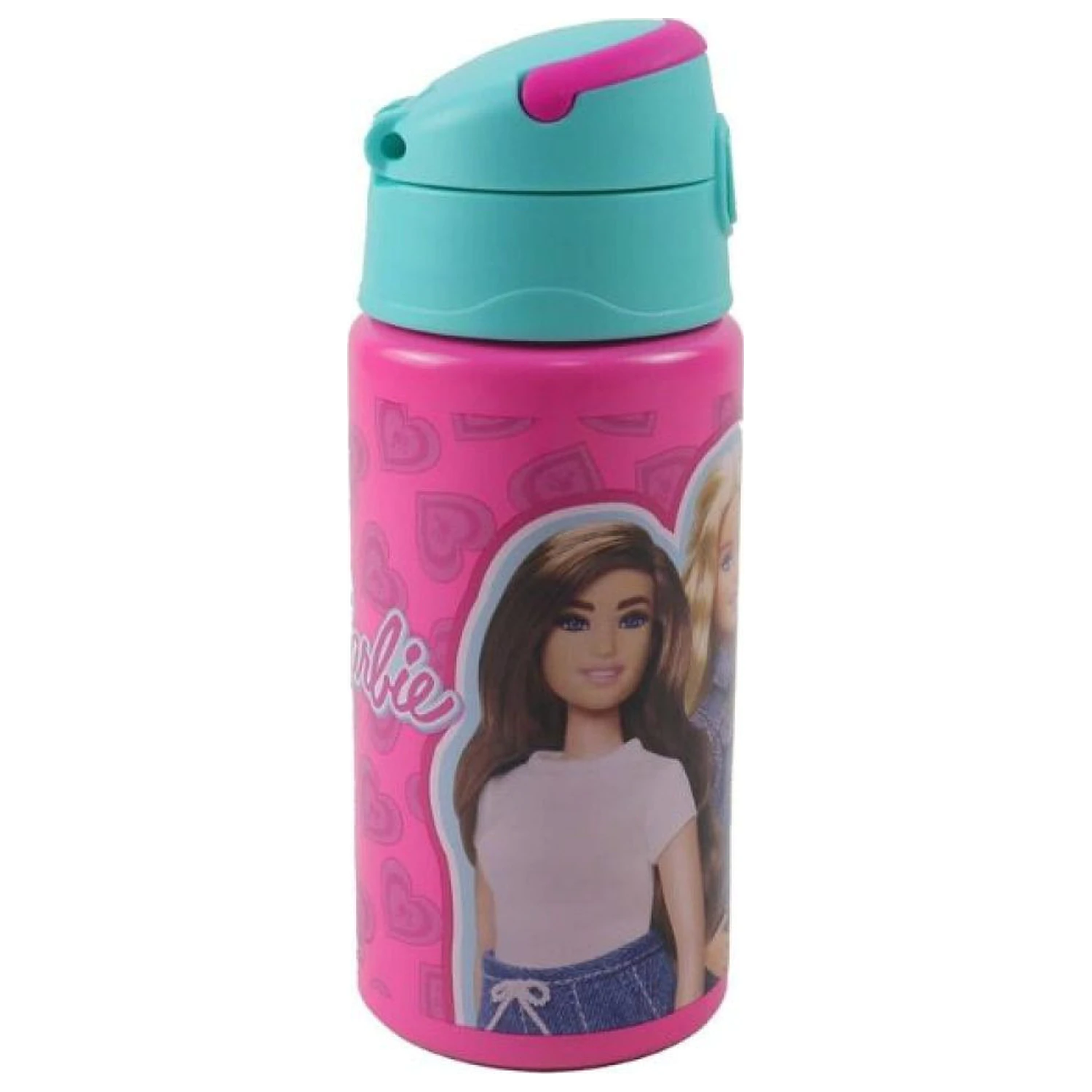 Barbie Love Aluminium-Strohhalm Trinkflasche mit Haken 500 ml Produktfoto