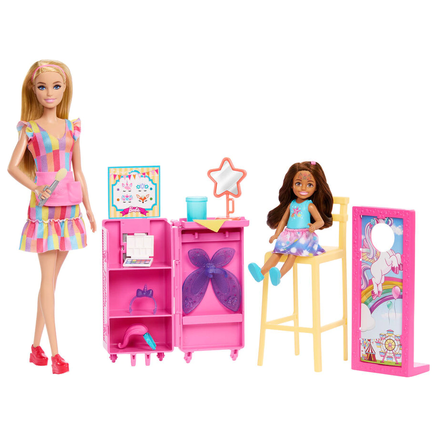 Barbie Pack 2 Puppen Make-up-Station Produktfoto