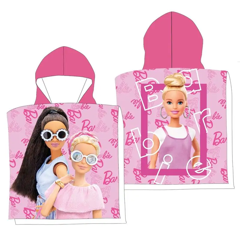 Barbie Microfaser Poncho Strandtuch Produktfoto