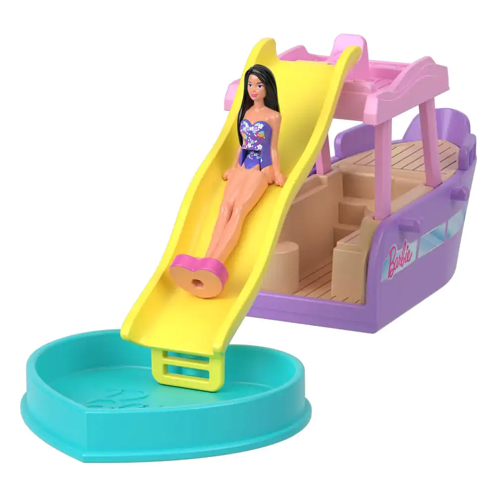 Barbie Mini BarbieLand Puppe und Fahrzeug Traumboot 4 cm Produktfoto