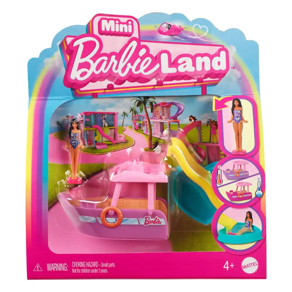 Barbie Mini BarbieLand Puppe und Fahrzeug Traumboot 4 cm Produktfoto