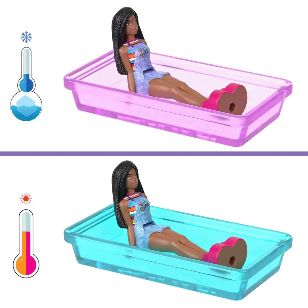Barbie Mini BarbieLand Puppe und Fahrzeug DreamCamper mit Pool 4 cm Produktfoto