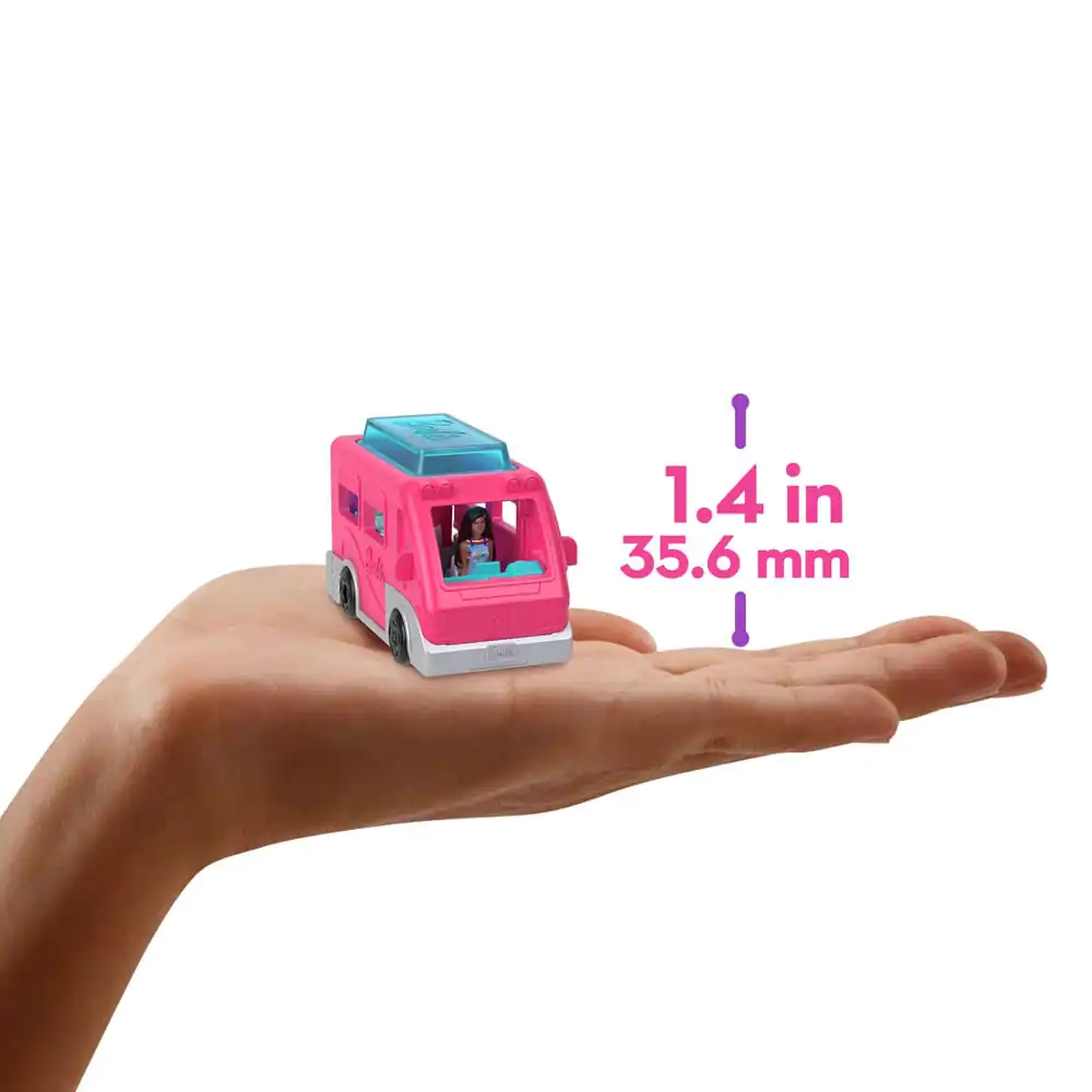 Barbie Mini BarbieLand Puppe und Fahrzeug DreamCamper mit Pool 4 cm Produktfoto