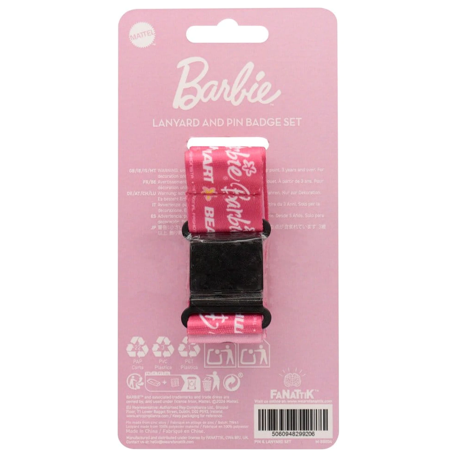 Barbie Lanyard und Pin Badge Set Produktfoto