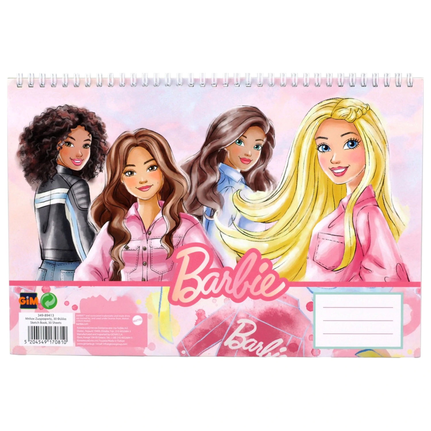 Barbie Paints A/4 Spiral Skizzenbuch, 30 Blatt Produktfoto