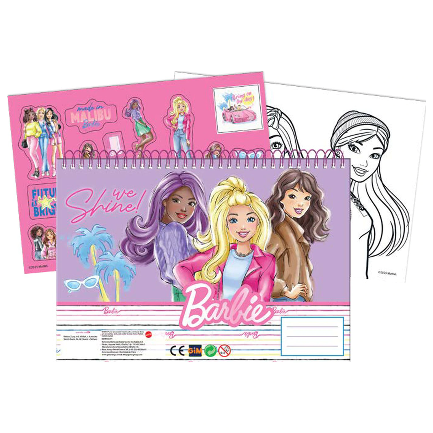 Barbie Paints A/4 Spiral Skizzenbuch 40 Blatt mit Stickern Produktfoto