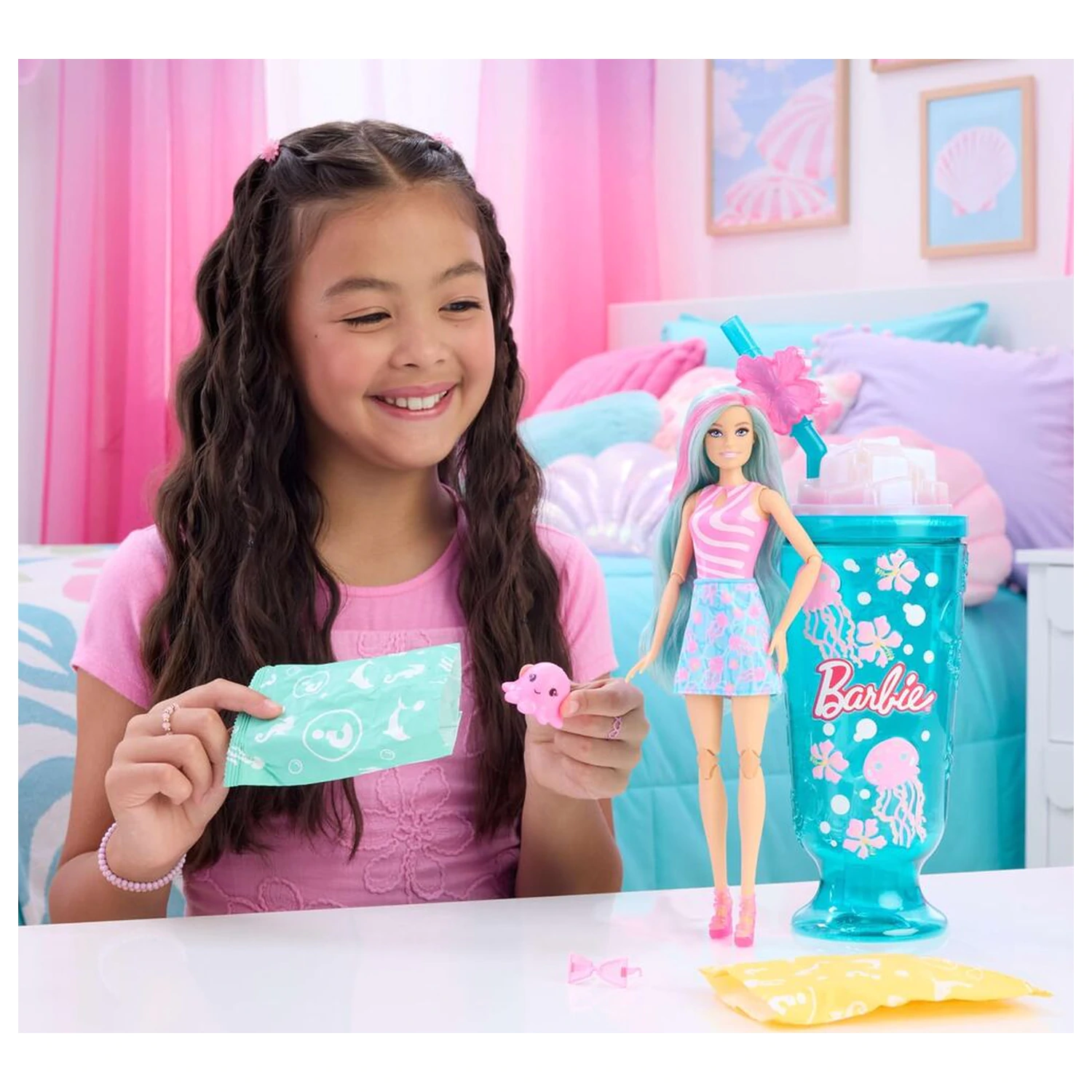 Barbie Pop Reveal Sea Breeze Blue Tasse Puppe Produktfoto
