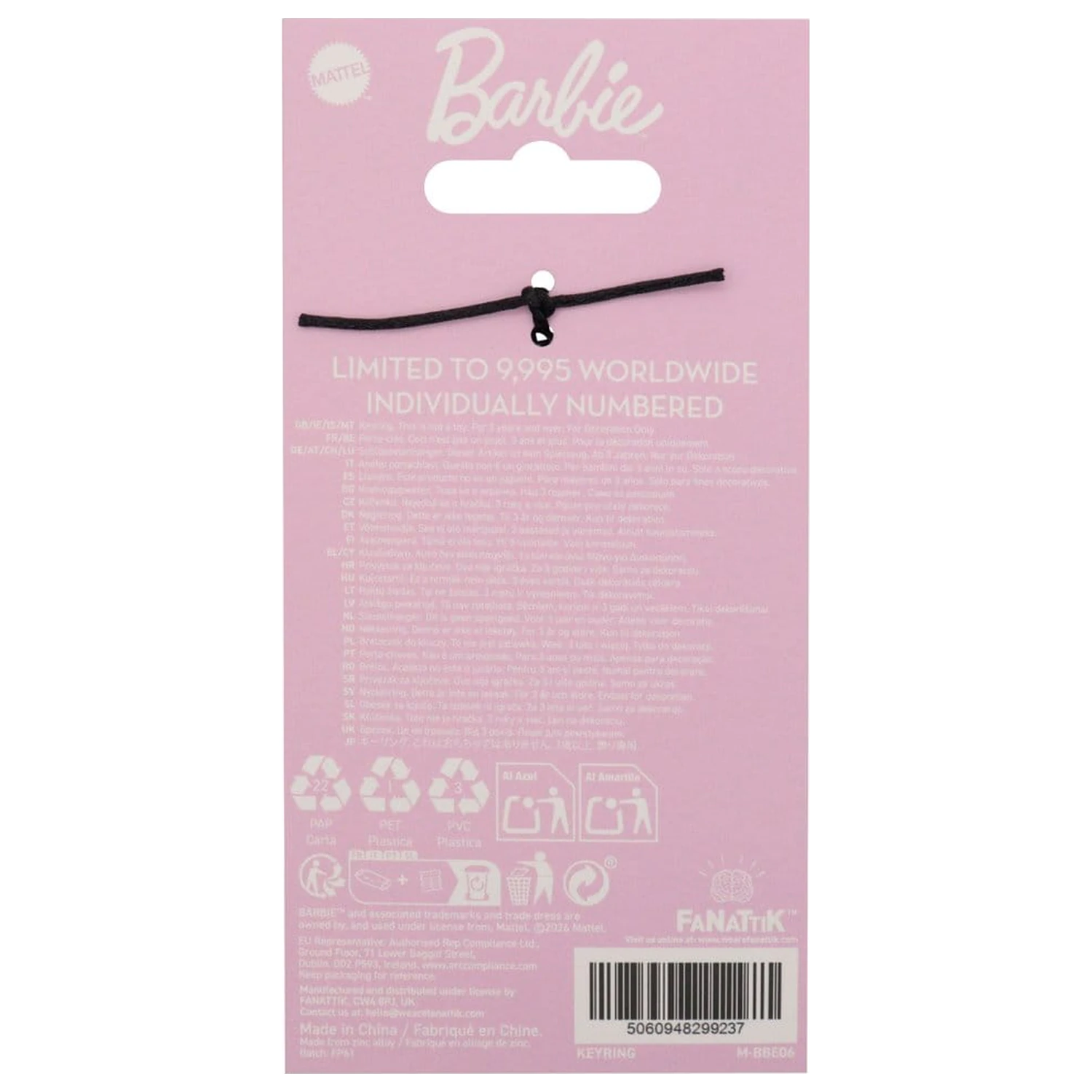 Barbie Nummernschild Schlüsselanhänger Limitierte Auflage Produktfoto