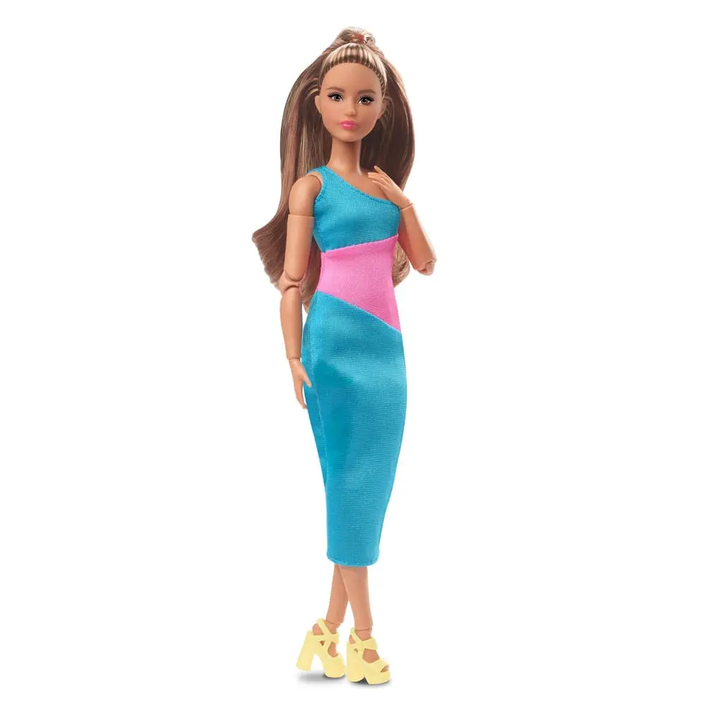 Barbie Signature Barbie Looks Puppe Model #15 Brunette Ponytail, Turquoise/Pink Dress Produktfoto