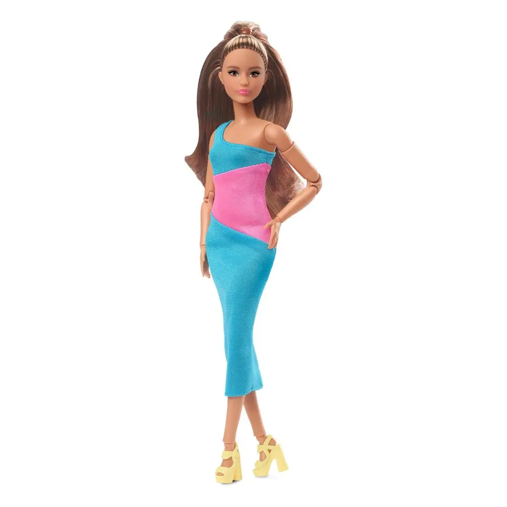 Barbie Signature Barbie Looks Puppe Model #15 Brunette Ponytail, Turquoise/Pink Dress Produktfoto