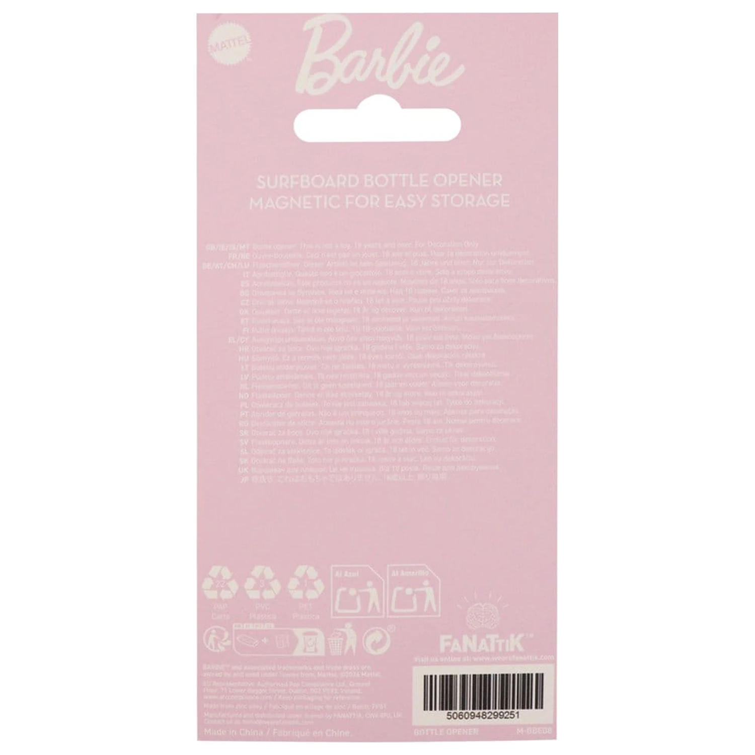 Barbie Flaschenöffner Surfboard magnetisch Produktfoto