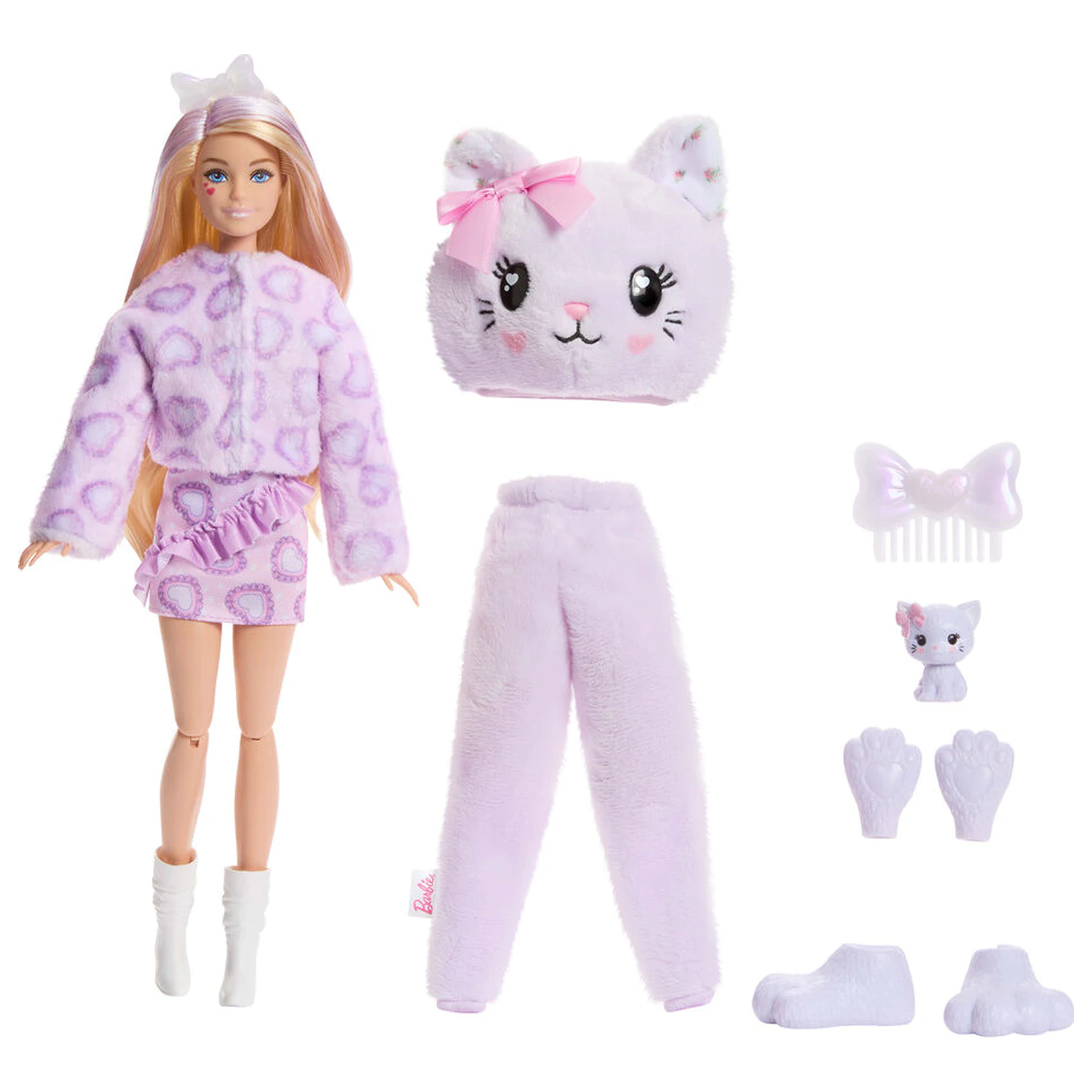 Barbie Sweet Ties Cutie Reveal Lilac Kitten Puppe Produktfoto