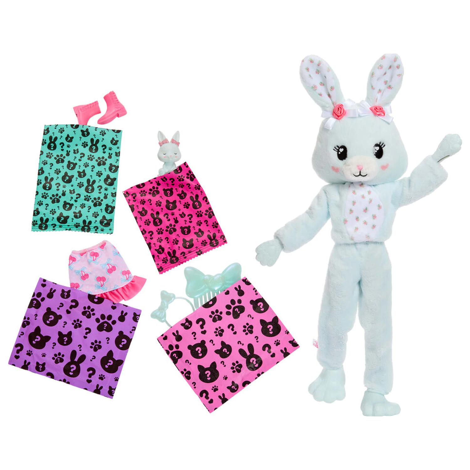 Barbie Sweet Ties Cutie Reveal Mint Bunny Puppe Produktfoto