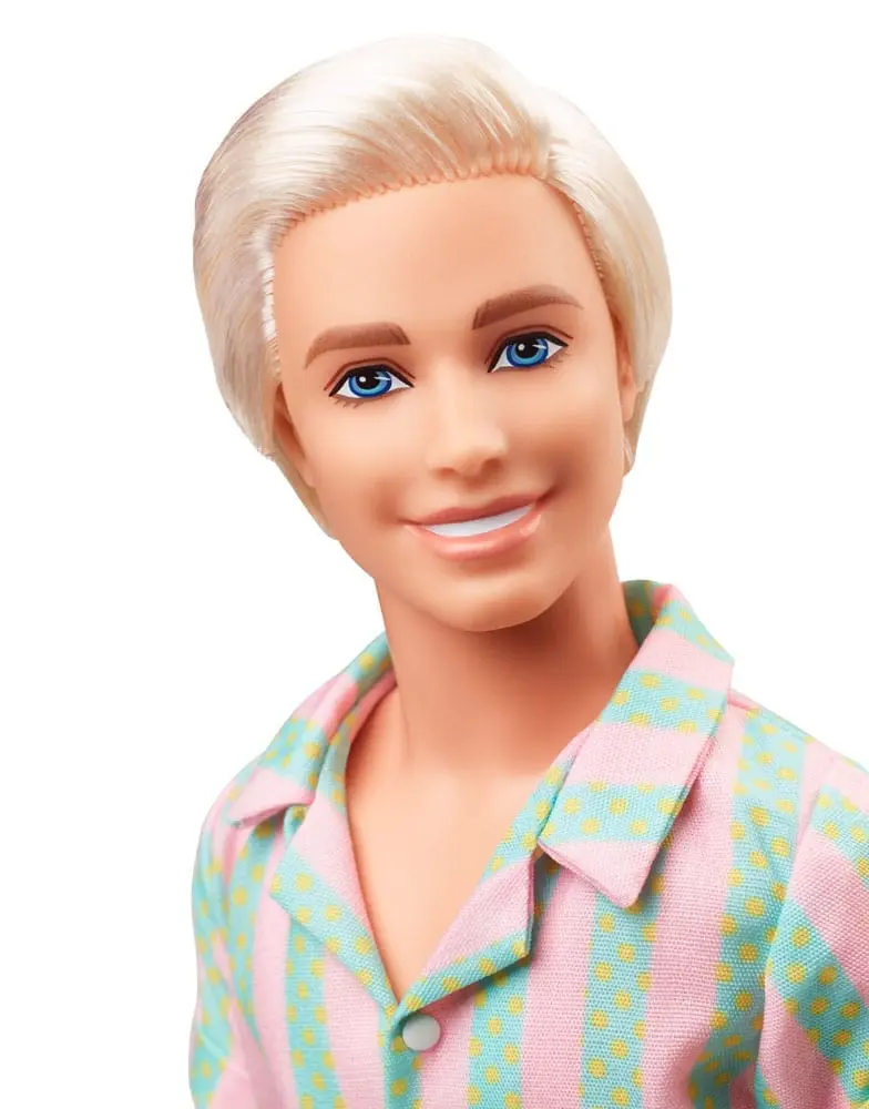 Barbie The Movie Puppe Ken Wearing Pastel Striped Beach Matching Set Produktfoto
