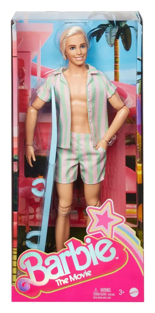 Barbie The Movie Puppe Ken Wearing Pastel Striped Beach Matching Set Produktfoto