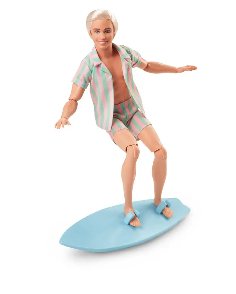 Barbie The Movie Puppe Ken Wearing Pastel Striped Beach Matching Set Produktfoto