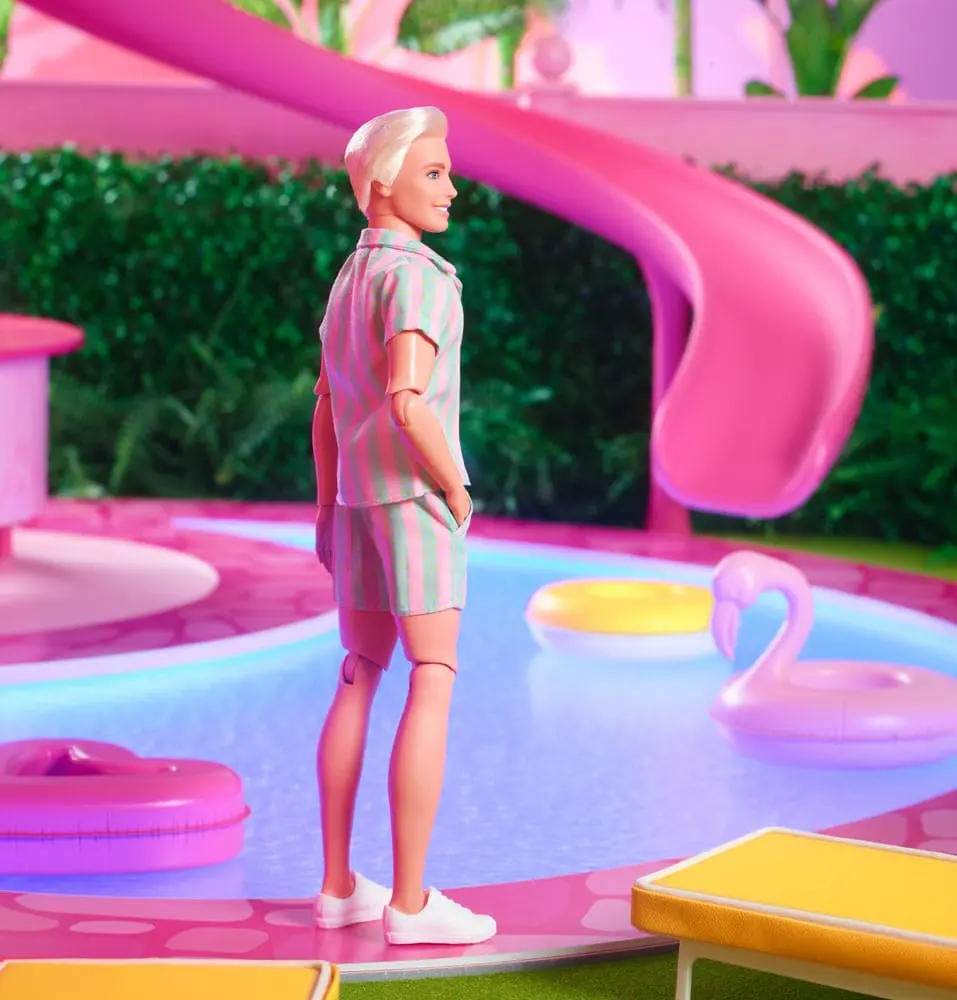 Barbie The Movie Puppe Ken Wearing Pastel Striped Beach Matching Set Produktfoto