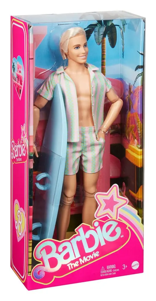 Barbie The Movie Puppe Ken Wearing Pastel Striped Beach Matching Set Produktfoto