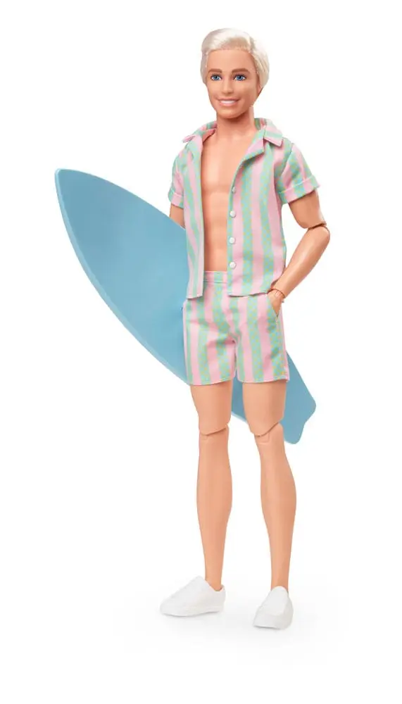 Barbie The Movie Puppe Ken Wearing Pastel Striped Beach Matching Set Produktfoto