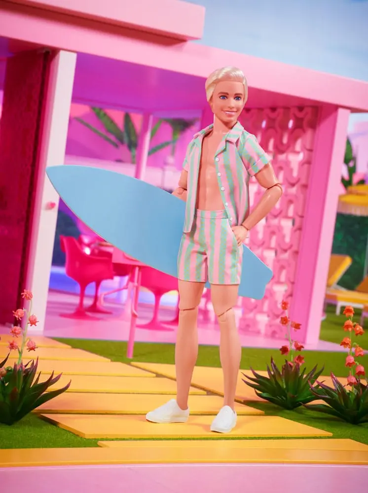 Barbie The Movie Puppe Ken Wearing Pastel Striped Beach Matching Set Produktfoto