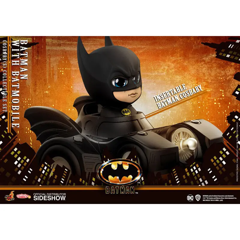 Batman 1989 Batman with Batmobile Cosbaby Figur 10cm Produktfoto