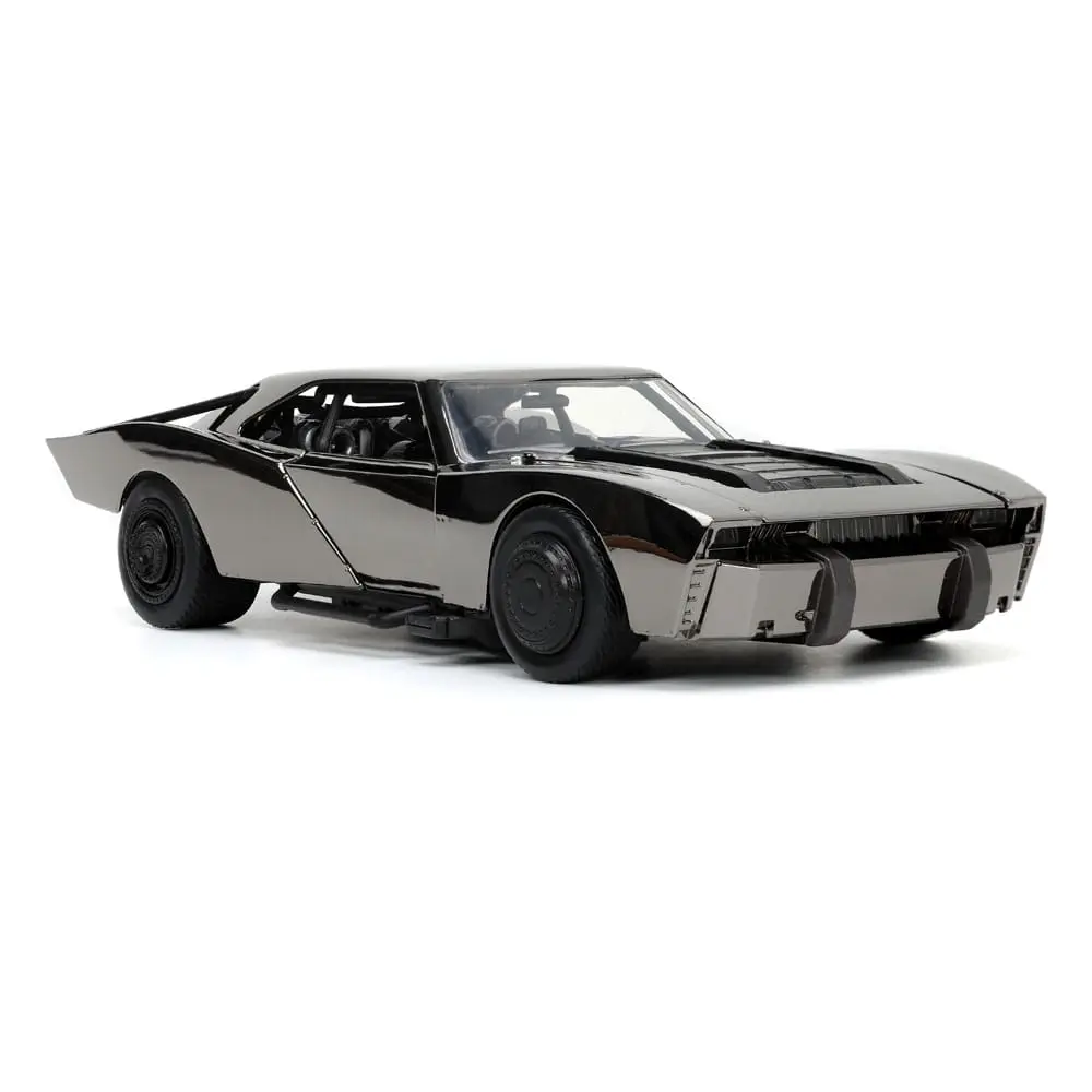 Batman 2022 Hollywood Rides Diecast Modell 1/24 2022 Batmobil Black Chrome Convention Exclusive mit Figur Produktfoto