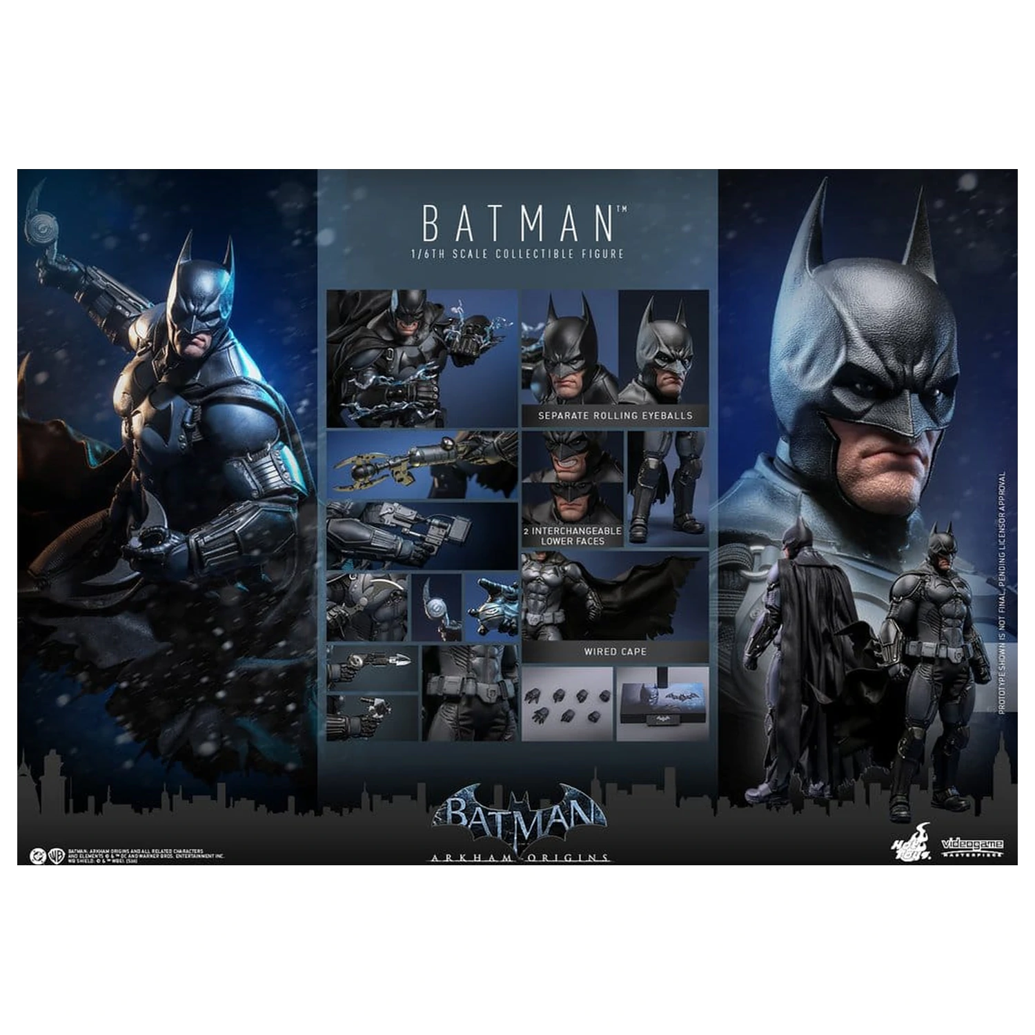 Batman Arkham Origins Videospiel Meisterwerk Actionfigur 1/6 Batman 33 cm Produktfoto