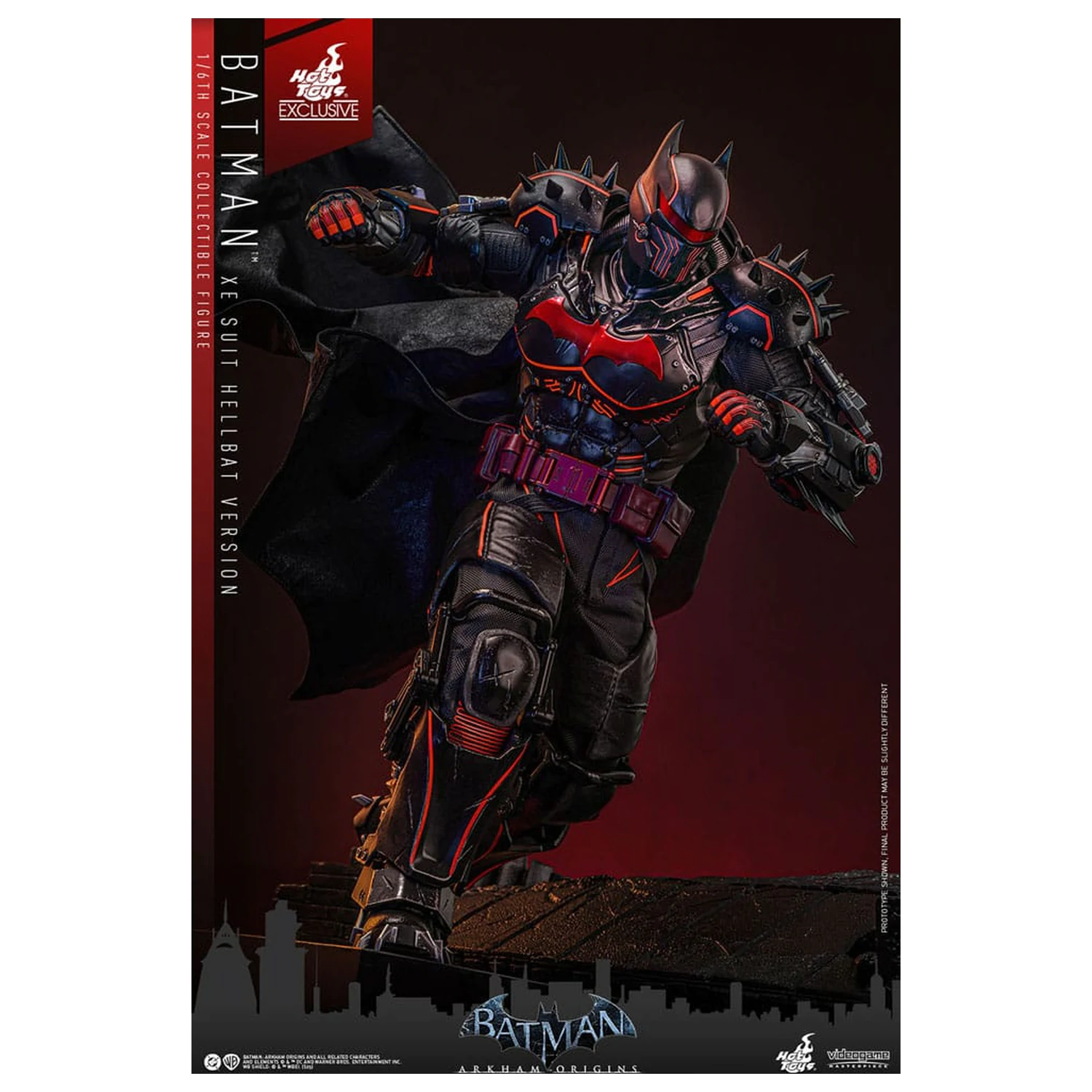 Batman Arkham Origins Videospiel Meisterwerk Actionfigur 1/6 XE Anzug Hellbat Version 33 cm Produktfoto
