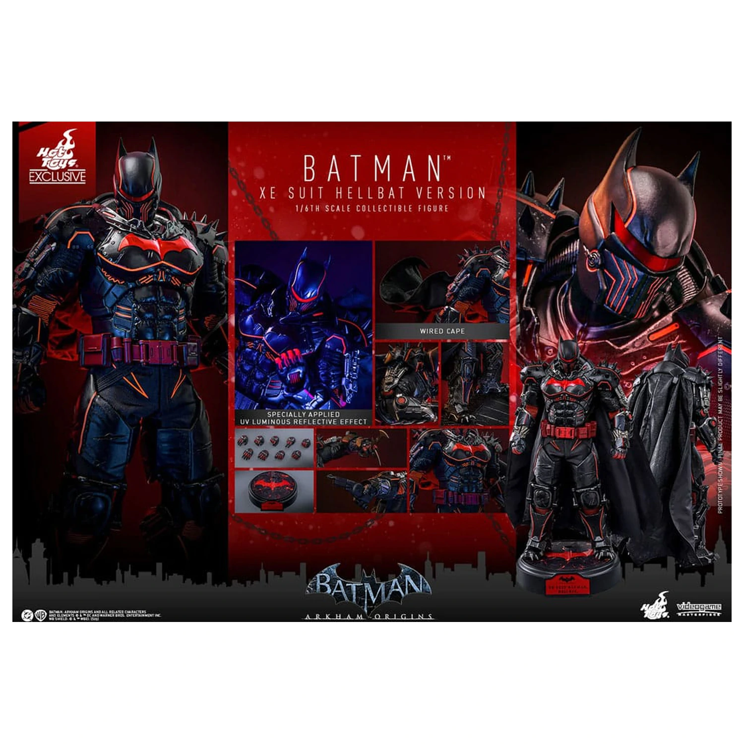 Batman Arkham Origins Videospiel Meisterwerk Actionfigur 1/6 XE Anzug Hellbat Version 33 cm Produktfoto