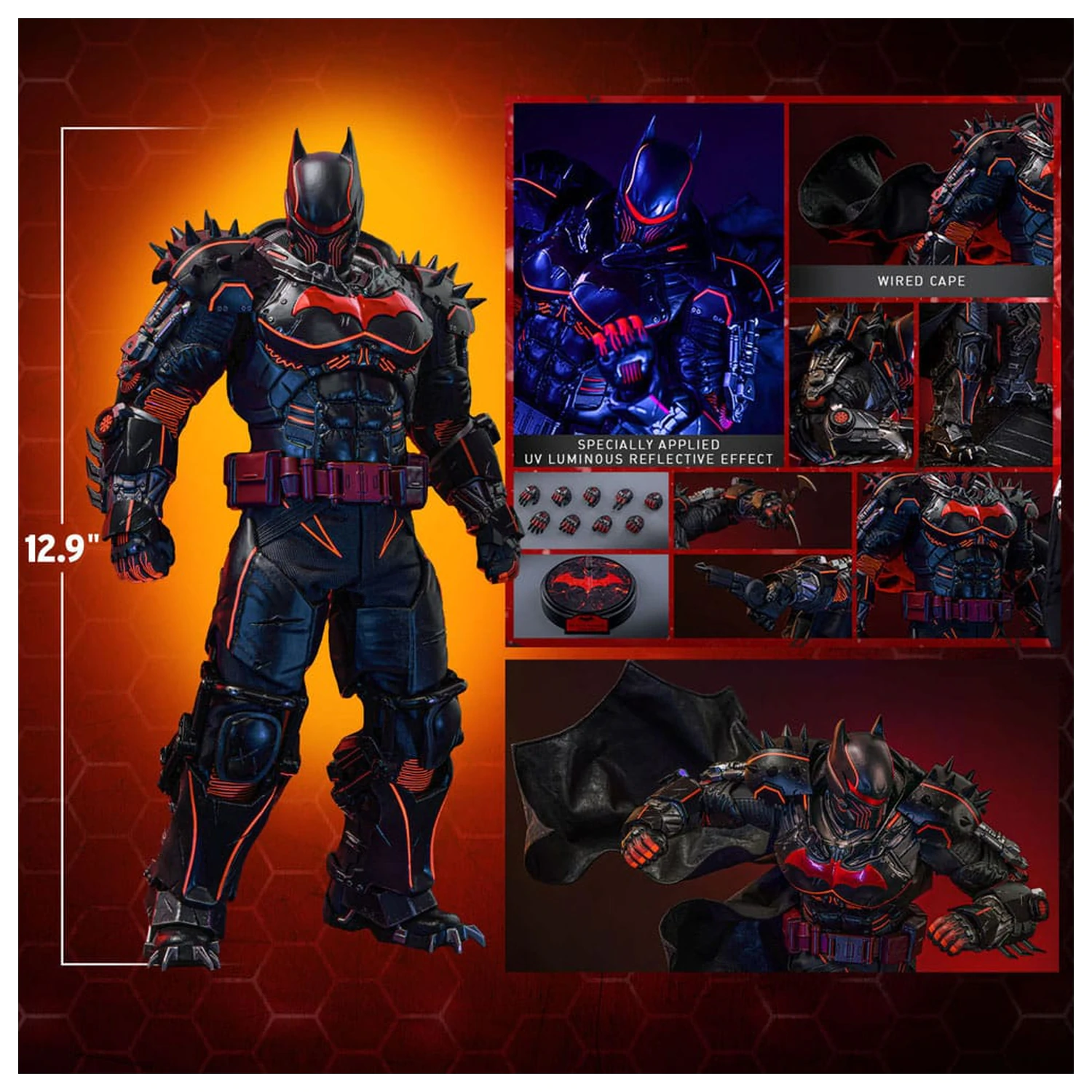 Batman Arkham Origins Videospiel Meisterwerk Actionfigur 1/6 XE Anzug Hellbat Version 33 cm Produktfoto