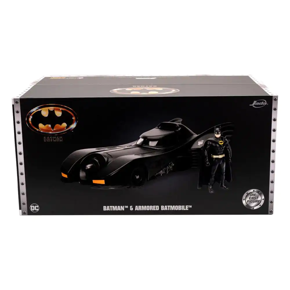 Batman Diecast Modell 1/24 1989 Batmobile mit Figur und Schild Produktfoto
