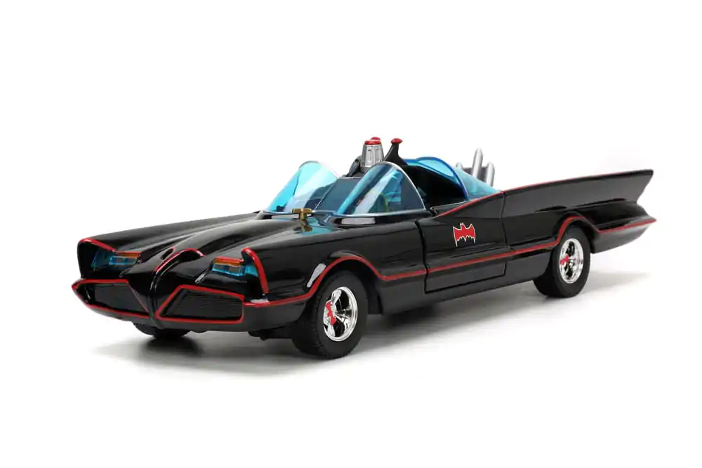 Batman Diecast Modell 1/24 5er Pack Classic TV Series Batman, Robin, Joker, Penguin &amp; Batmobile Produktfoto