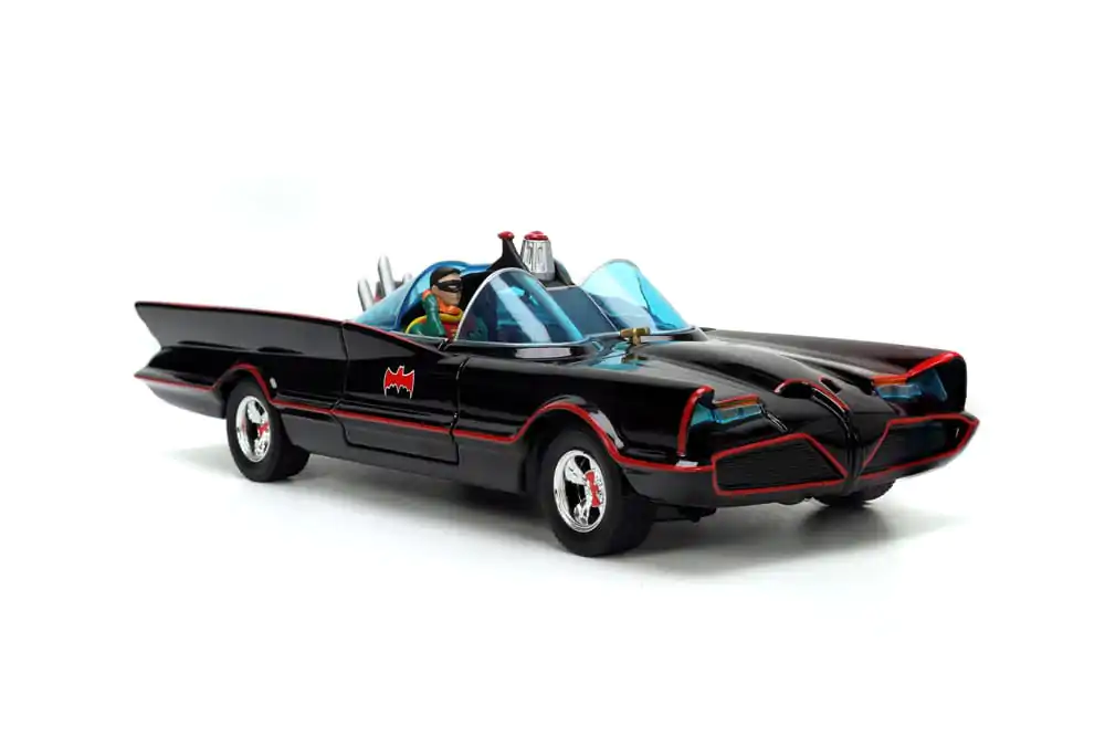 Batman Diecast Modell 1/24 5er Pack Classic TV Series Batman, Robin, Joker, Penguin &amp; Batmobile Produktfoto