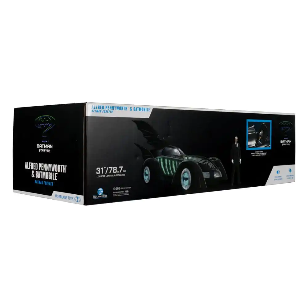 Batman Forever DC Multiverse Actionfigur mit Fahrzeug Alfred Pennyworth &amp; Batmobile (Gold Label) 79 cm Produktfoto
