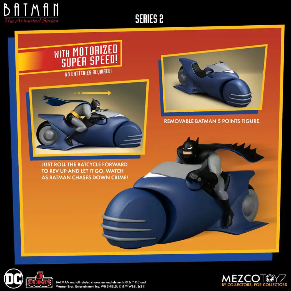 Batman the Animated Series 2 5 Points Actionfigur Batman & Batcycle 10 cm termékfotó