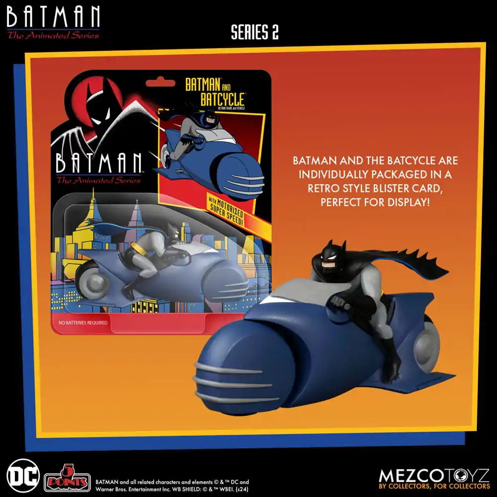 Batman the Animated Series 2 5 Points Actionfigur Batman & Batcycle 10 cm termékfotó