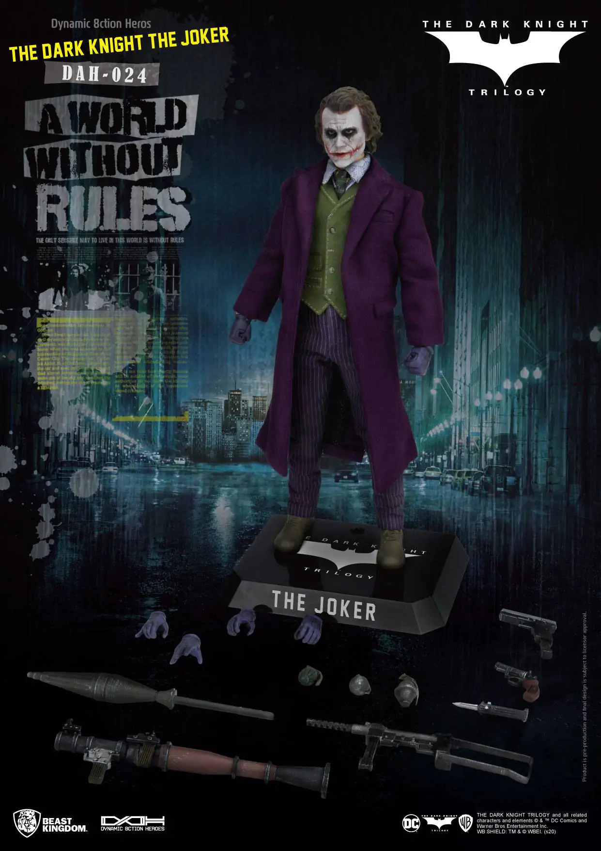 Batman The Dark Knight Dynamic 8ction Heroes Actionfigur 1/9 The Joker 21 cm termékfotó