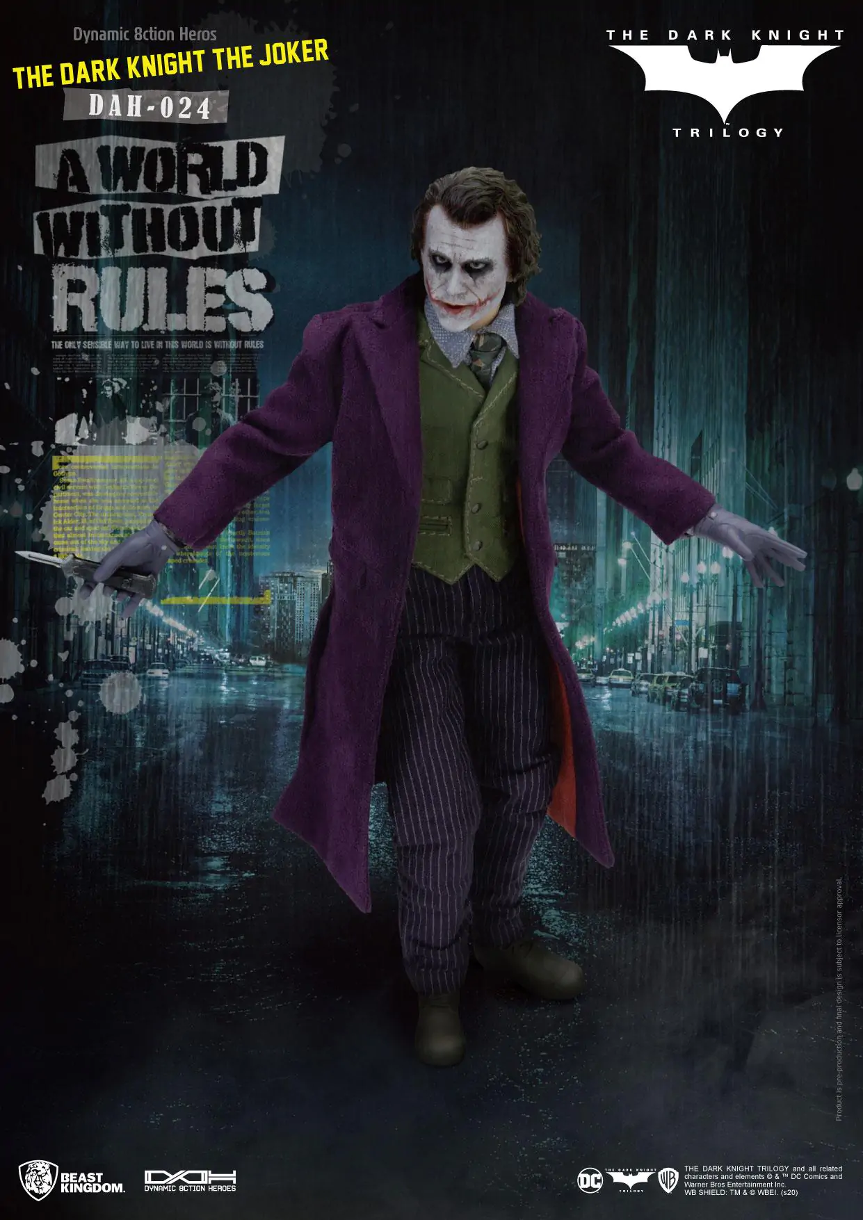 Batman The Dark Knight Dynamic 8ction Heroes Actionfigur 1/9 The Joker 21 cm termékfotó