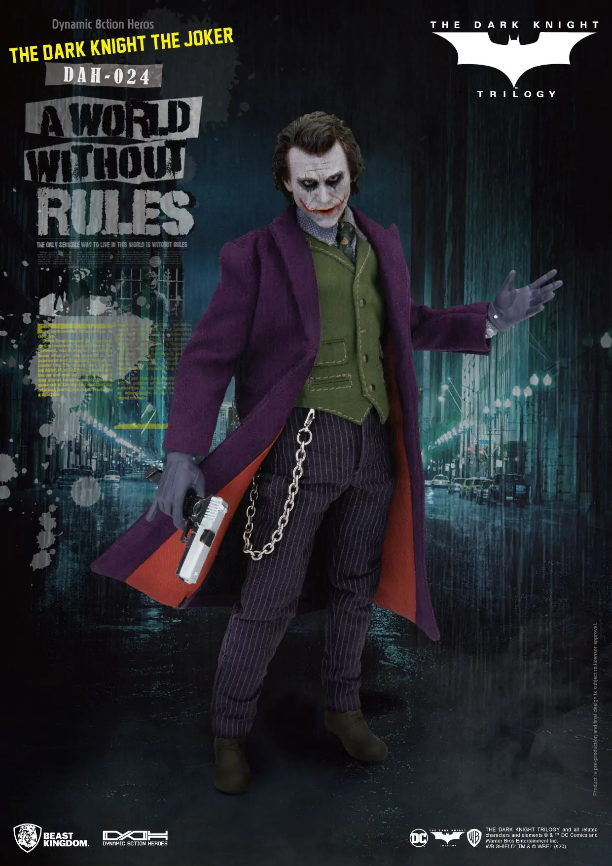 Batman The Dark Knight Dynamic 8ction Heroes Actionfigur 1/9 The Joker 21 cm termékfotó