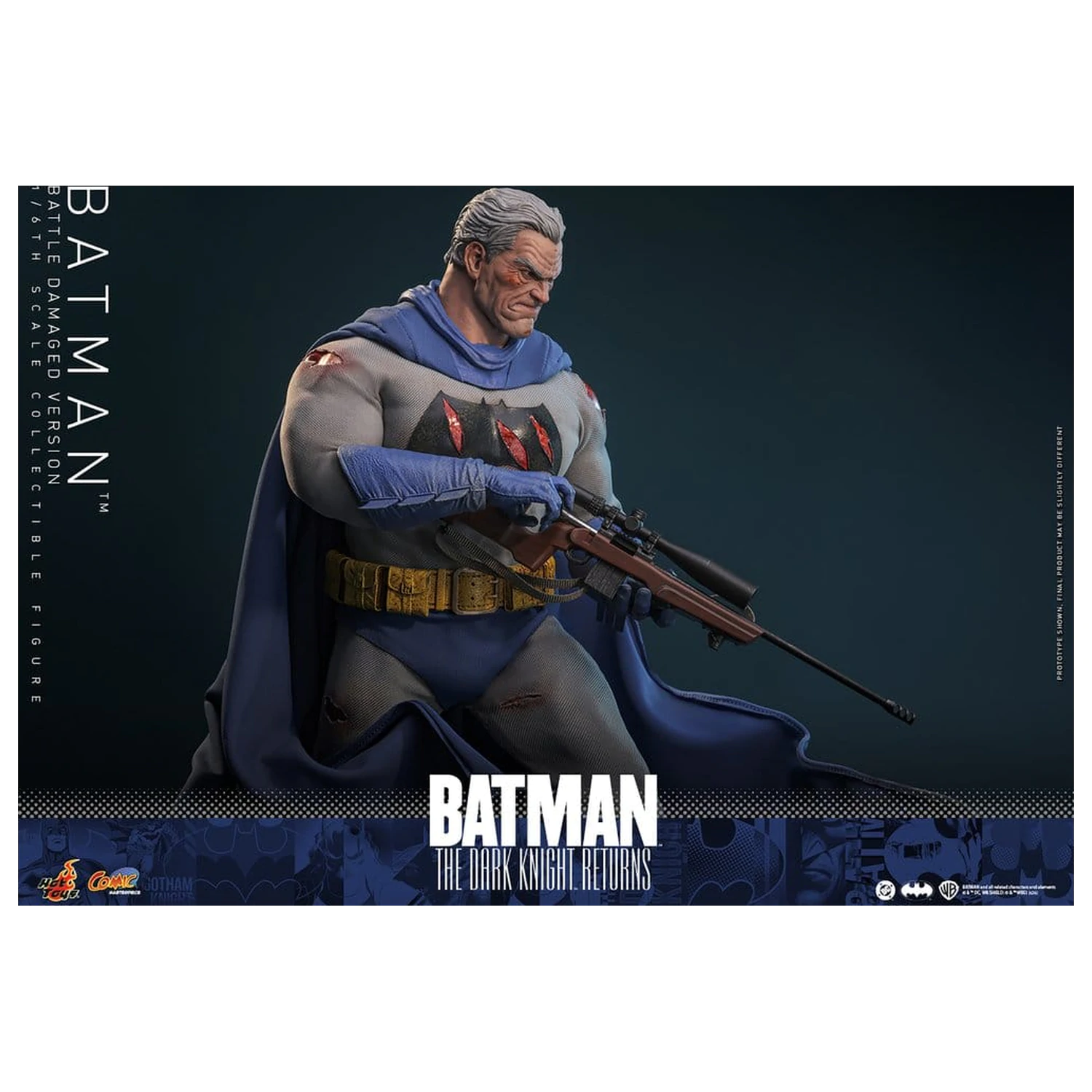 Batman: The Dark Knight Returns Comic Masterpiece Actionfigur 1/6 Batman (Battle Damaged Version) 32 cm Produktfoto