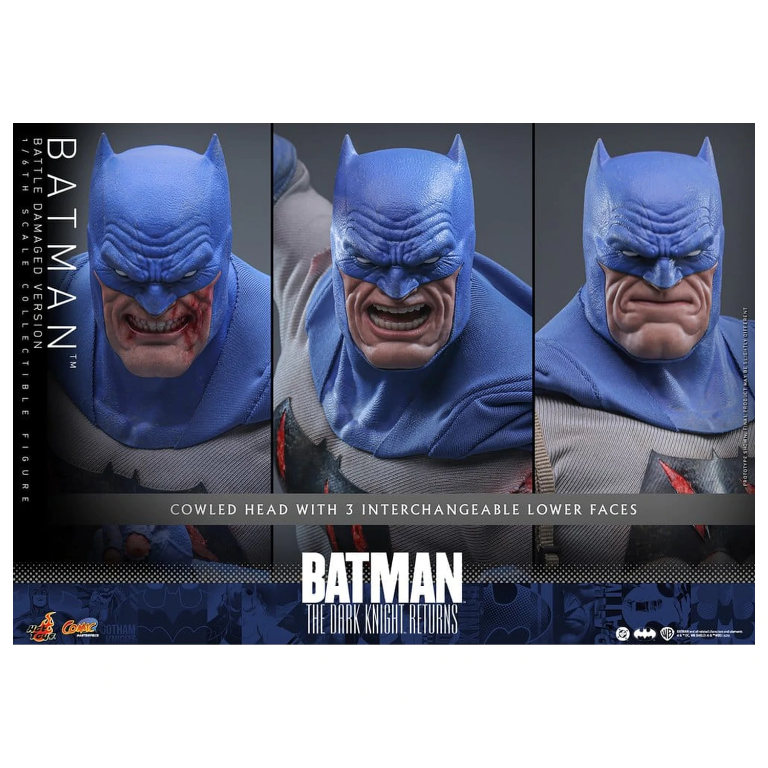 Batman: The Dark Knight Returns Comic Masterpiece Actionfigur 1/6 Batman (Battle Damaged Version) 32 cm Produktfoto
