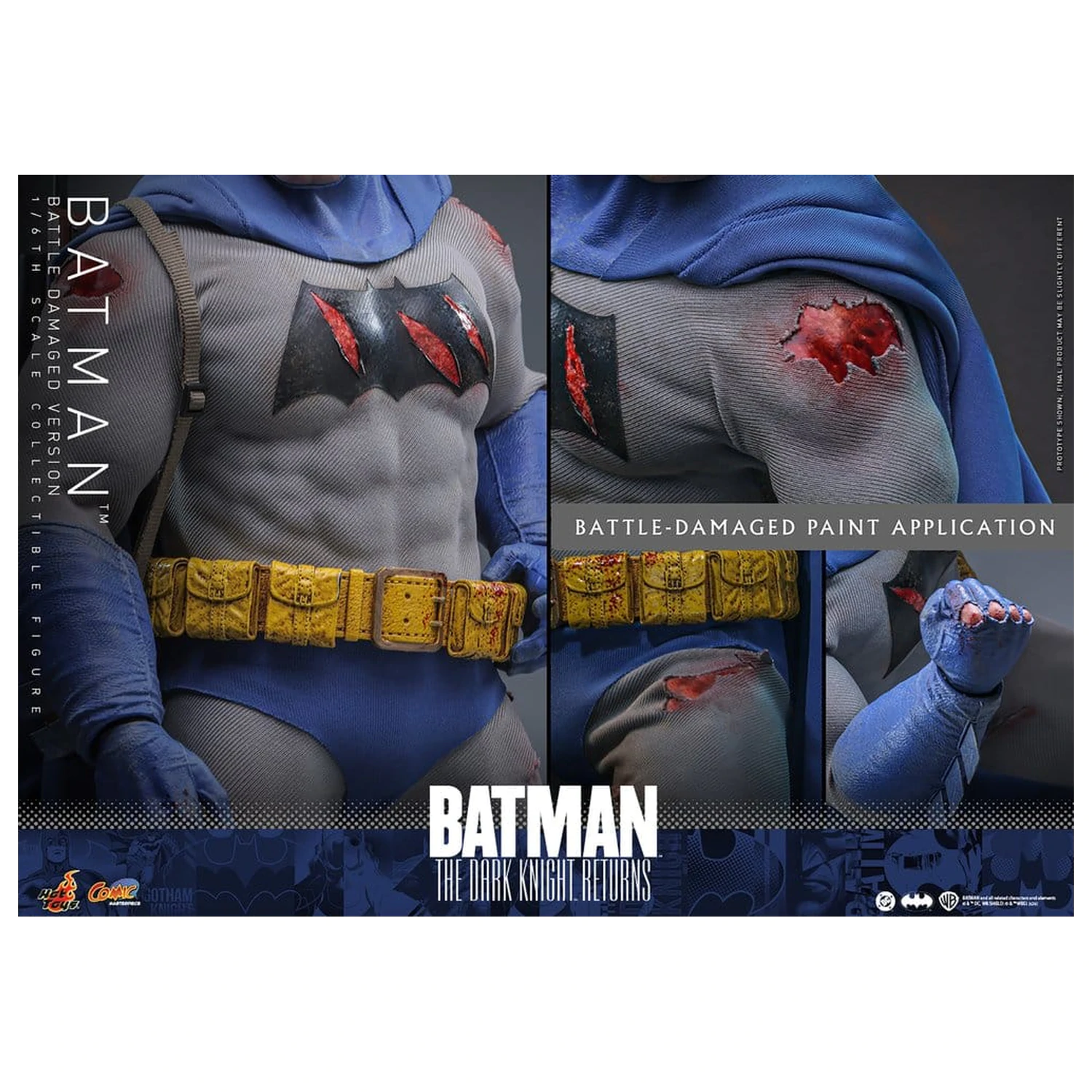 Batman: The Dark Knight Returns Comic Masterpiece Actionfigur 1/6 Batman (Battle Damaged Version) 32 cm Produktfoto
