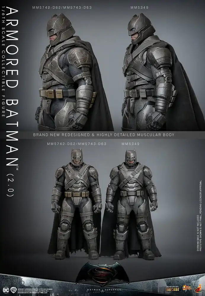 Batman v Superman: Dawn of Justice Movie Masterpiece Actionfigur 1/6 Armored Batman 2.0 33 cm termékfotó