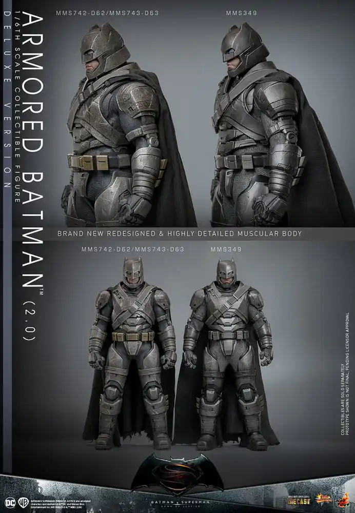 Batman v Superman: Dawn of Justice Movie Masterpiece Actionfigur 1/6 Armored Batman 2.0 (Deluxe Version) 33 cm termékfotó