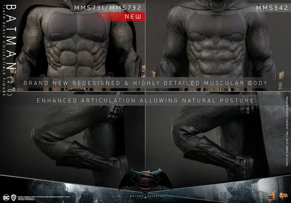 Batman v Superman: Dawn of Justice Movie Masterpiece Actionfigur 1/6 Batman 2.0 32 cm termékfotó