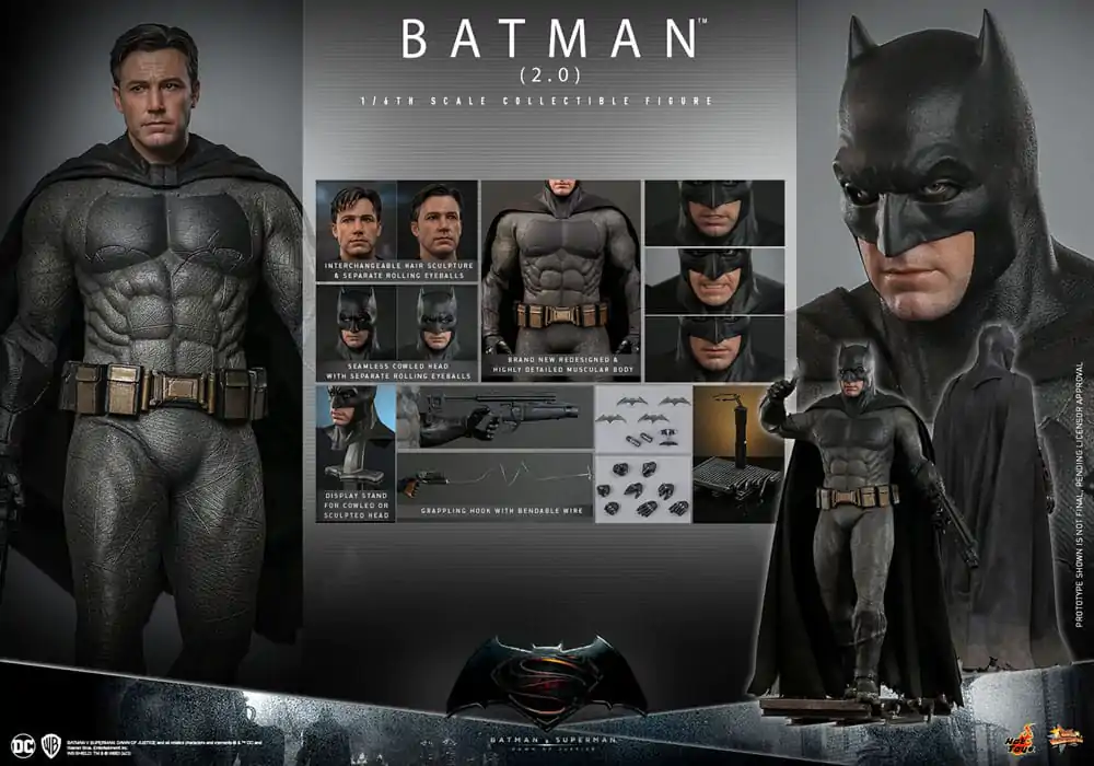 Batman v Superman: Dawn of Justice Movie Masterpiece Actionfigur 1/6 Batman 2.0 32 cm termékfotó